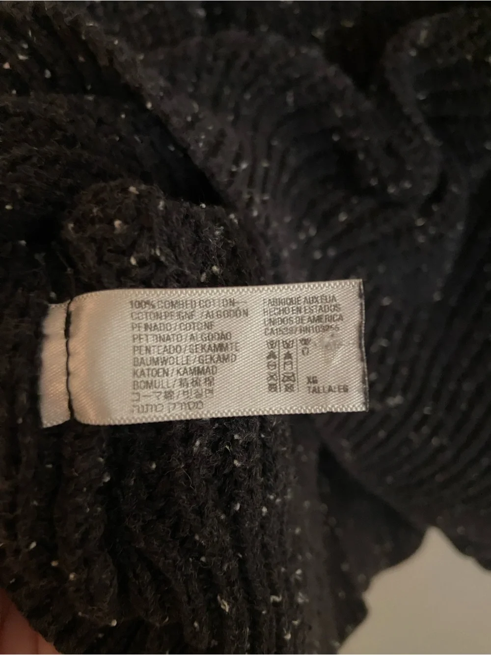 Oversized Black Speckled Crewneck Sweater - Picture 5 of 7